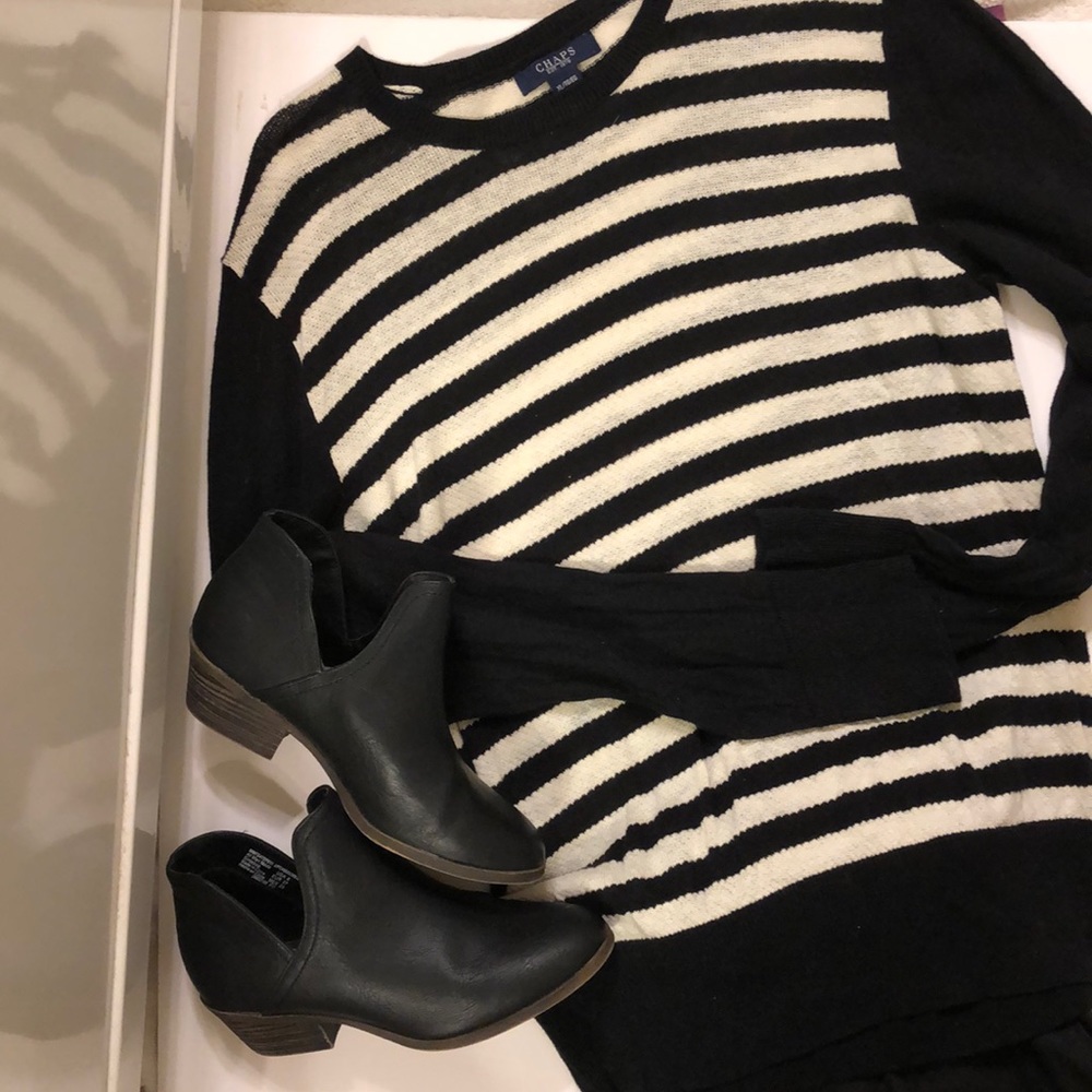 Black and white striped sweater only